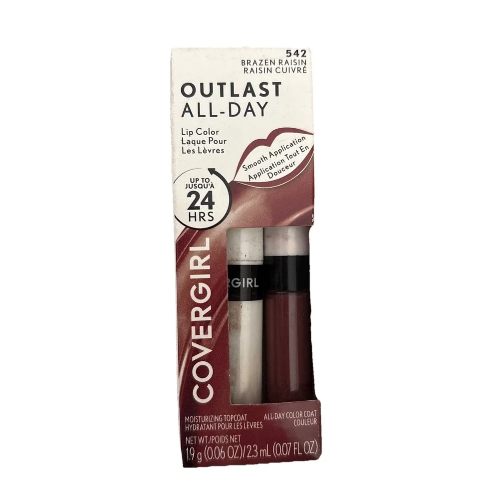 CoverGirl Outlast All-Day Lip Color, Brazen Raisin, 0.07 fl oz.‎ 542